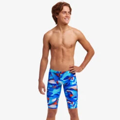 Funky Trunks - Battle Blue - Boys Training Jammers 11 Funky Trunks - Battle Blue - Boys Training Jammers -Swimwear Haven Shop funky trunks battle blue boys training jammers 5