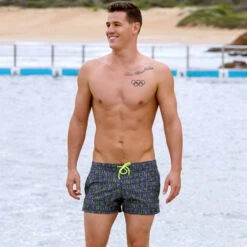 Funky Trunks - Binary Bro Mens Shorty Shorts 11 Funky Trunks - Binary Bro Mens Shorty Shorts -Swimwear Haven Shop funky trunks binary bro shorty shorts mens 5