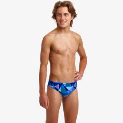 Funky Trunks - Blue Bars - Boys Classic Briefs -Swimwear Haven Shop funky trunks blue bars boys classic briefs 4