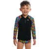 Funky Trunks - Brand Galaxy - Toddler Boys Zippy Rash Vest 2 Funky Trunks - Brand Galaxy - Toddler Boys Zippy Rash Vest -Swimwear Haven Shop funky trunks brand galaxy toddler boys zippy rash vest 1