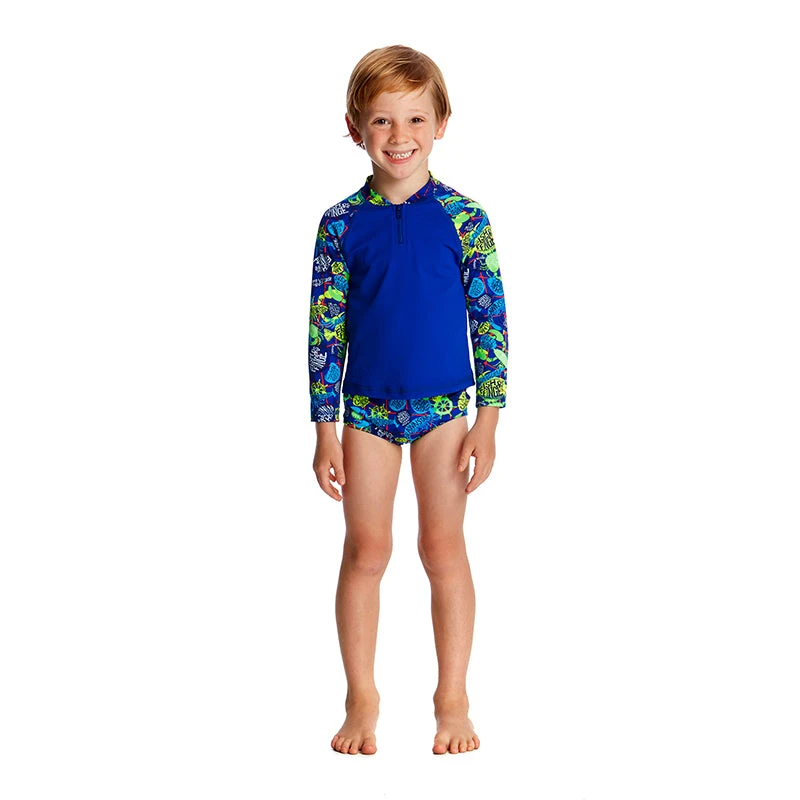 Funky Trunks - Catch Of The Day Toddler Boys Zippy Rash Vest 6 Funky Trunks - Catch Of The Day Toddler Boys Zippy Rash Vest - Image 4