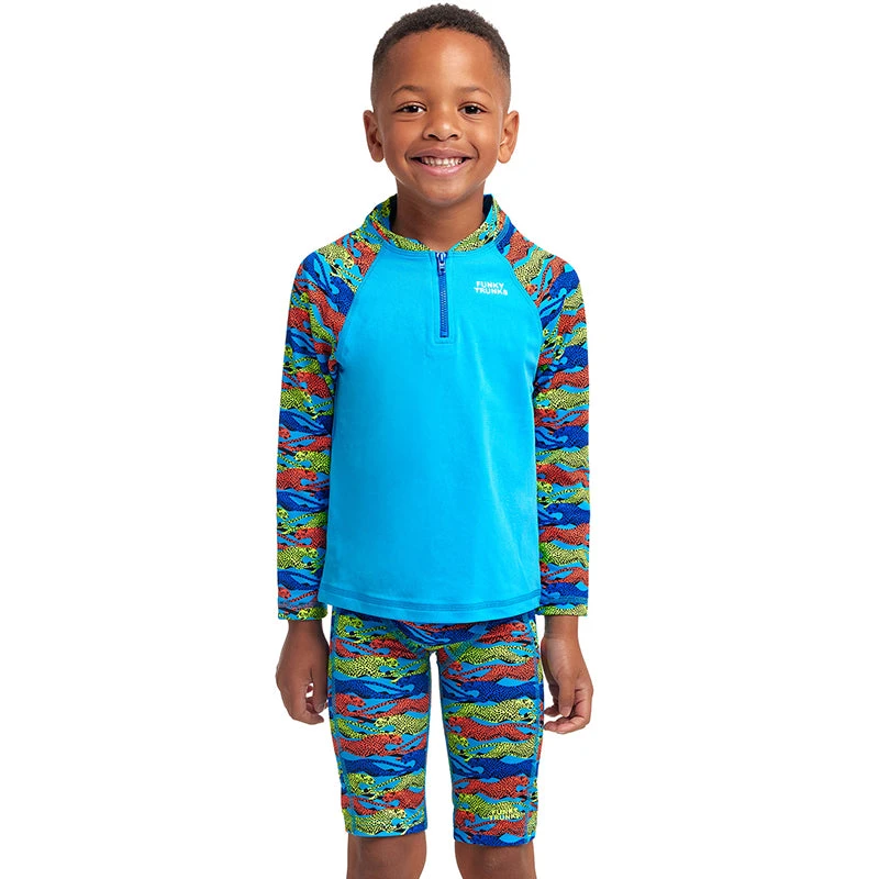 Funky Trunks - No Cheating - Toddler Boys Eco Zippy Rash Vest 3 Funky Trunks - No Cheating - Toddler Boys Eco Zippy Rash Vest