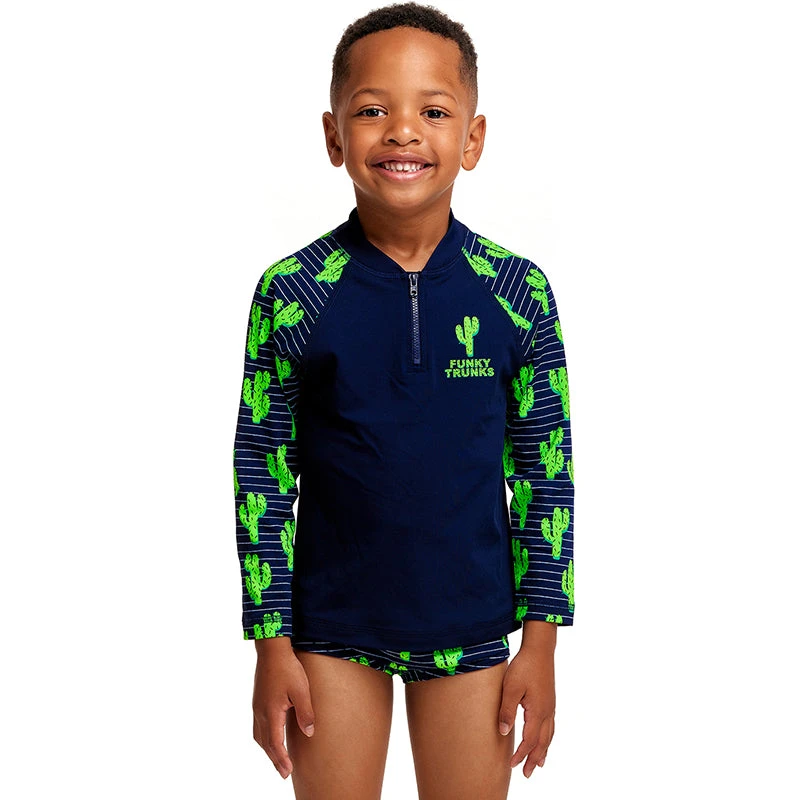 Funky Trunks - Prickly Pete - Toddler Boys Zippy Rash Vest 3 Funky Trunks - Prickly Pete - Toddler Boys Zippy Rash Vest