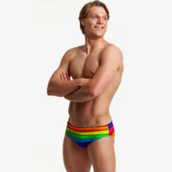 Funky Trunks - Rainbow Racer - Men's Classic Briefs -Swimwear Haven Shop funky trunks rainbow racer mens classic briefs 3