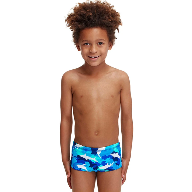 Funky Trunks - White Pointer - Toddler Boys Printed Trunks 3 Funky Trunks - White Pointer - Toddler Boys Printed Trunks